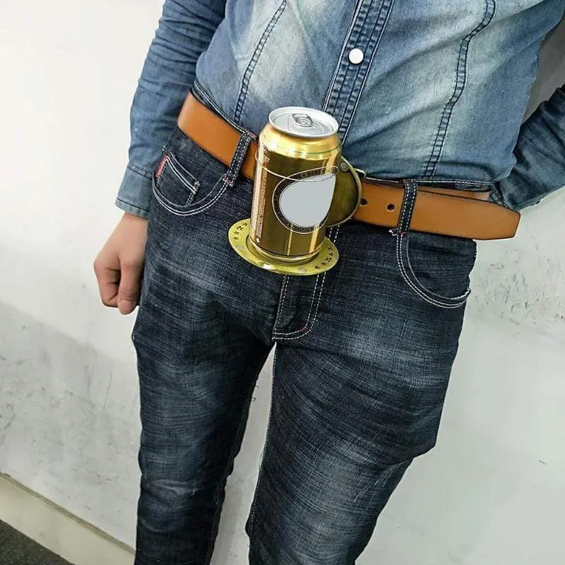 Belt Buckle Beer Holder