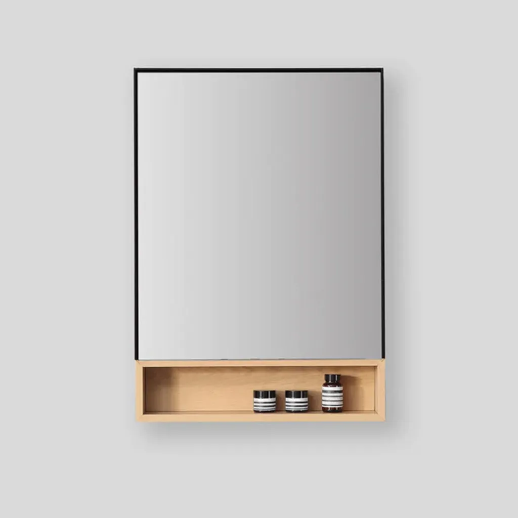 Bergen Medicine Cabinet - Wall Mount - 24" Wood/Glass/Whitewash Oak
