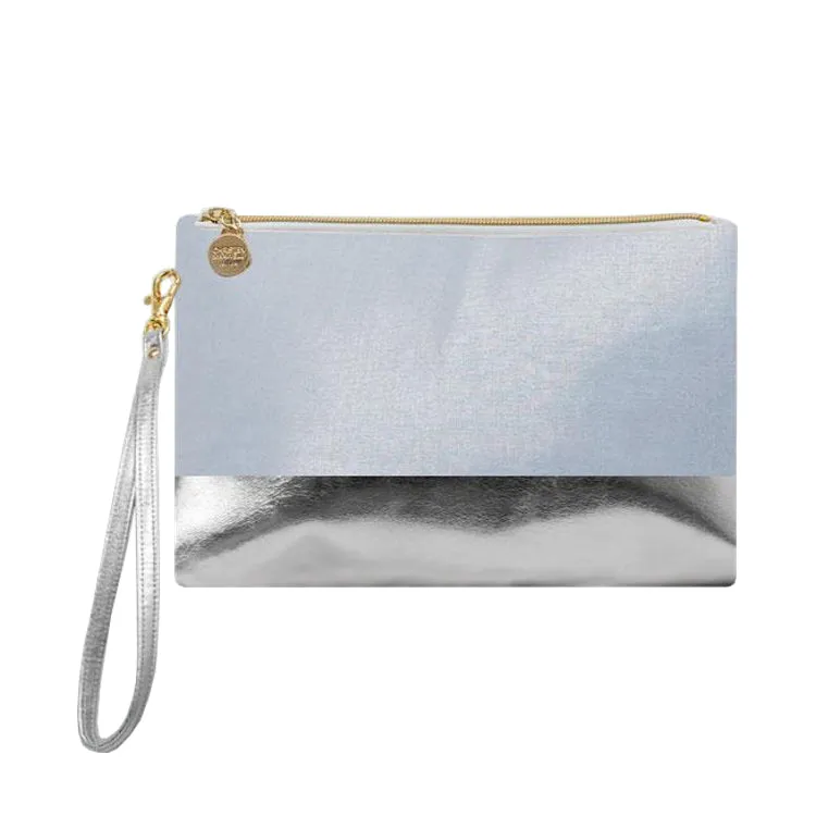 Bermuda Silver Colorblock Wristlet