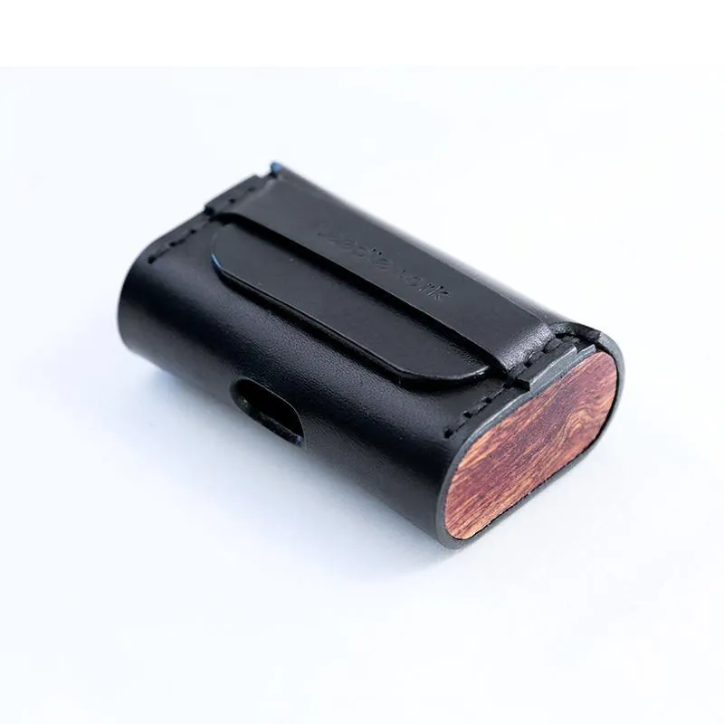 Best Black Leather AirPods Pro Case with Wristlet Strap Custom Leather Wood AirPods Pro Case Airpod Case Cover
