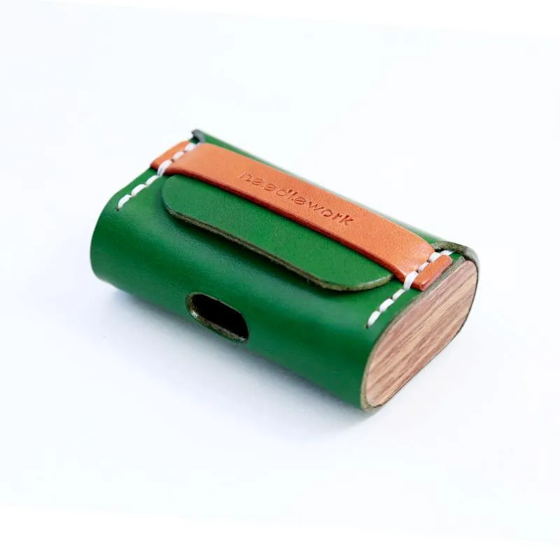 Best Black Leather AirPods Pro Case with Wristlet Strap Custom Leather Wood AirPods Pro Case Airpod Case Cover