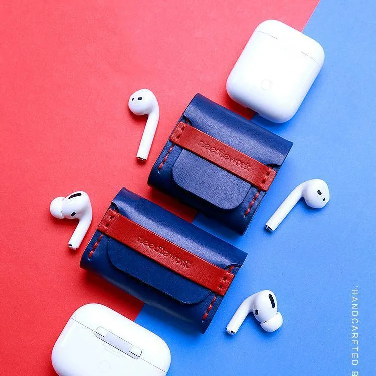 Best Black Leather AirPods Pro Case with Wristlet Strap Custom Leather Wood AirPods Pro Case Airpod Case Cover