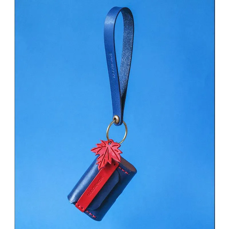 Best Blue Leather AirPods Pro Case with Wristlet Strap Custom Leather Wood AirPods Pro Case Airpod Case Cover