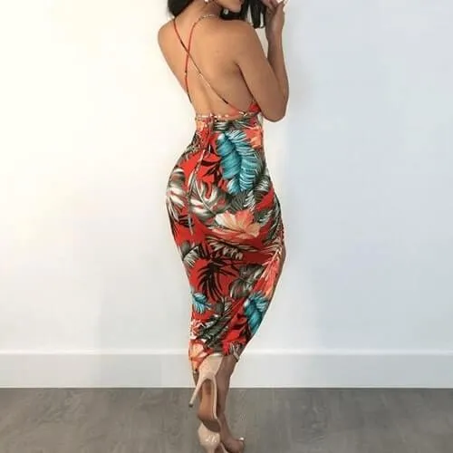 Best selling slim slimming beach casual print dress