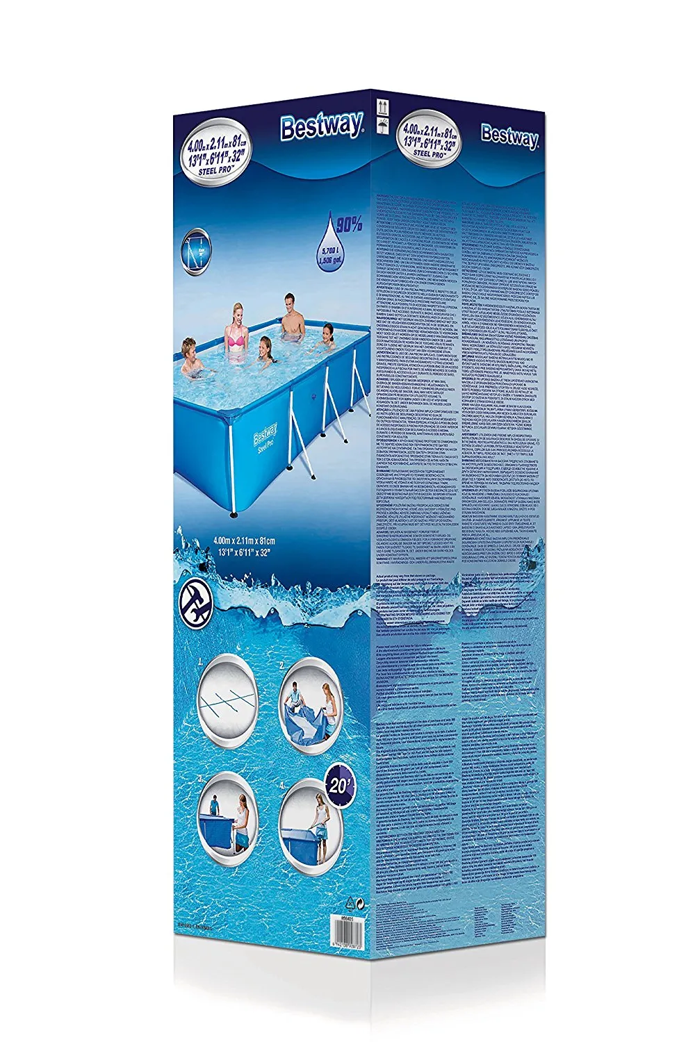 Bestway Steel Pro Rectangular Frame Pool 102" x 67"