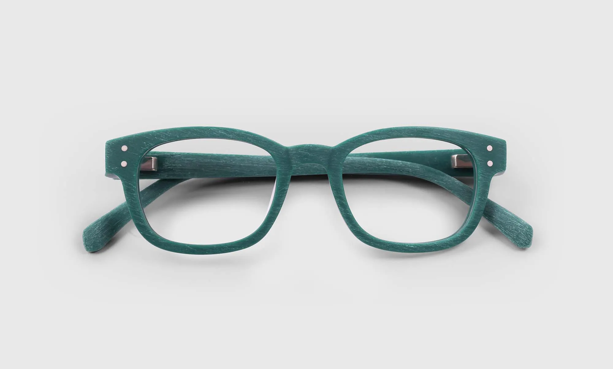 Biff Narrow Color 07 - Forest Green Woodgrain Front and Temples