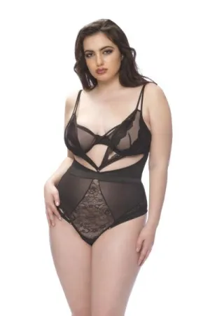 Black - Charize Lace Teddy -