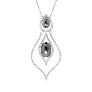 Black Diamond Pendant Necklace - 7 Carat