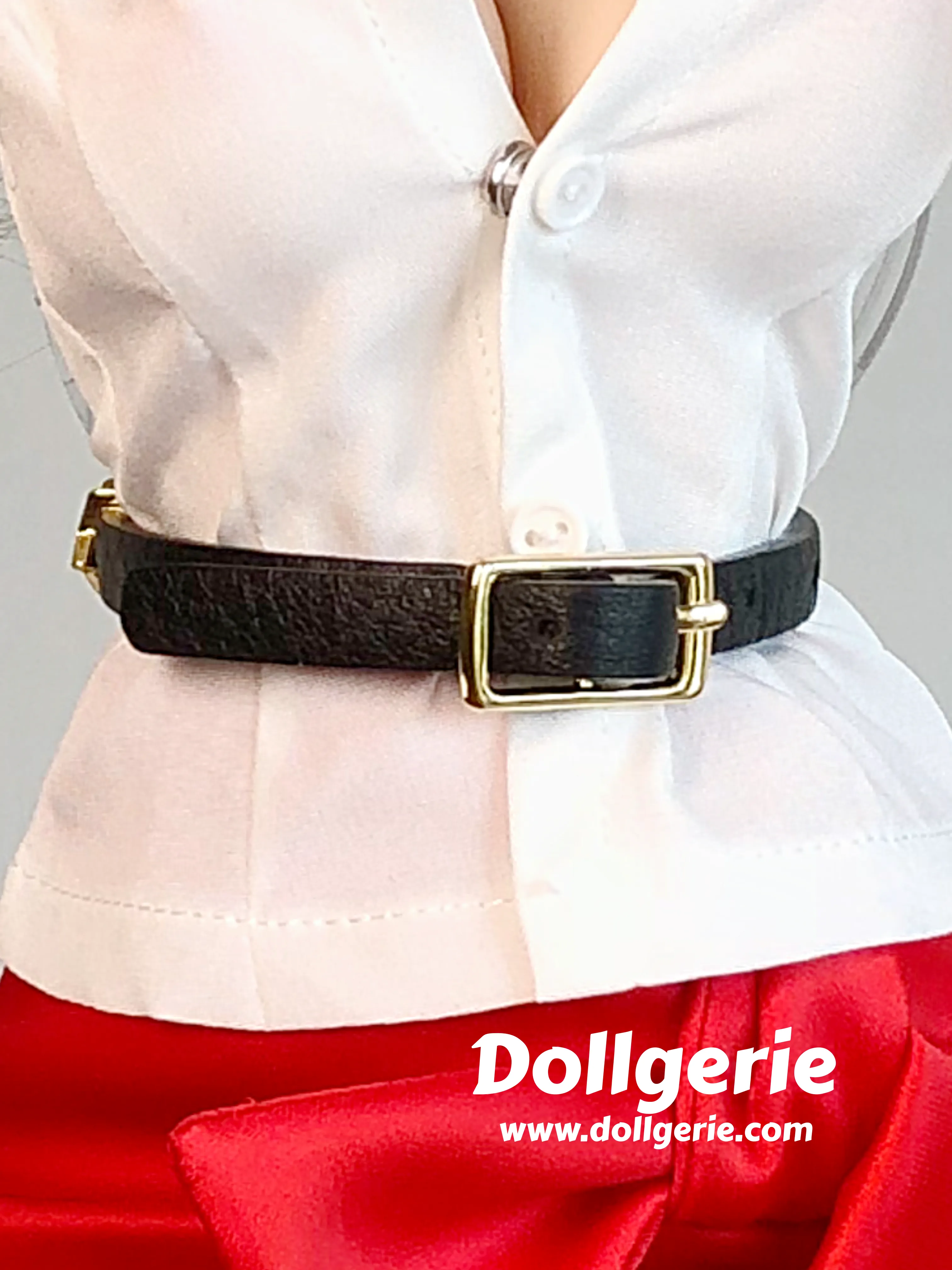 Black leather belt