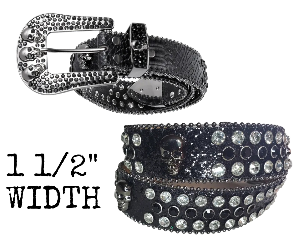 Bling Skull Ladies Belt. CLOSEOUT
