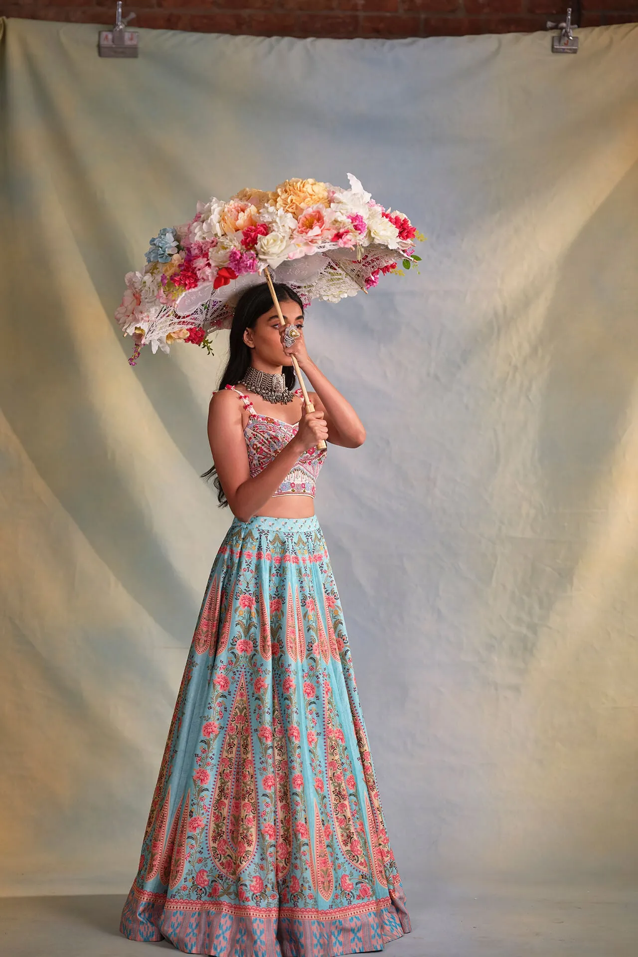 Blue Daisy Lehenga