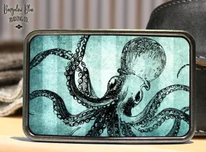 Blue Octopus Belt Buckle