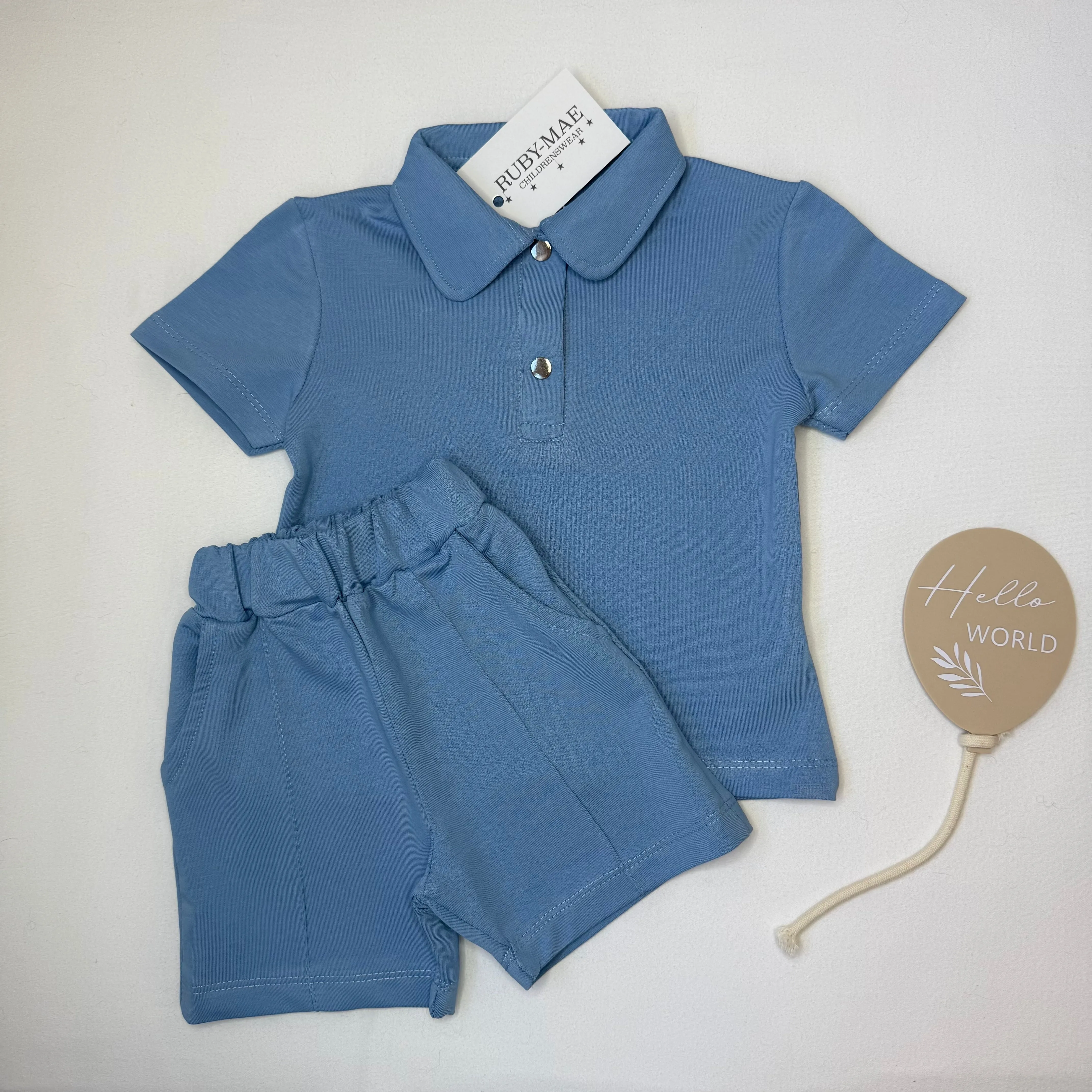 Blue T-Shirt & Shorts Outfit - Marcus