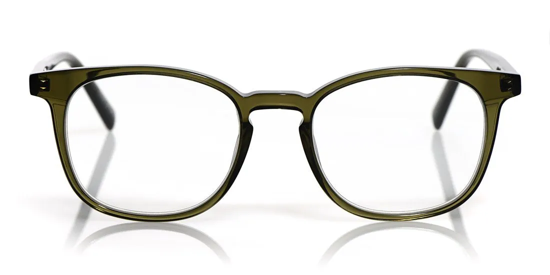 Boardroom Color 17 - Olive Crystal Front and Temples