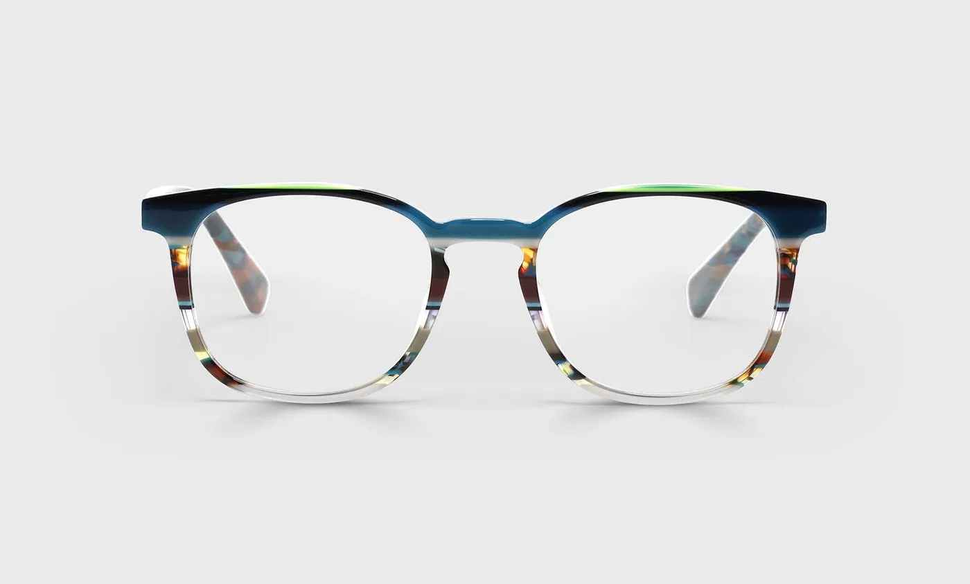 Boardroom Color 59 - Teal Multi-Stripe Front and Teal Tortoise Temples