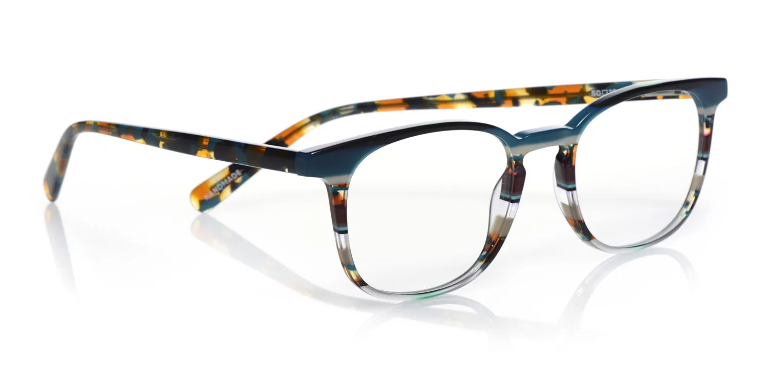 Boardroom Color 59 - Teal Multi-Stripe Front and Teal Tortoise Temples