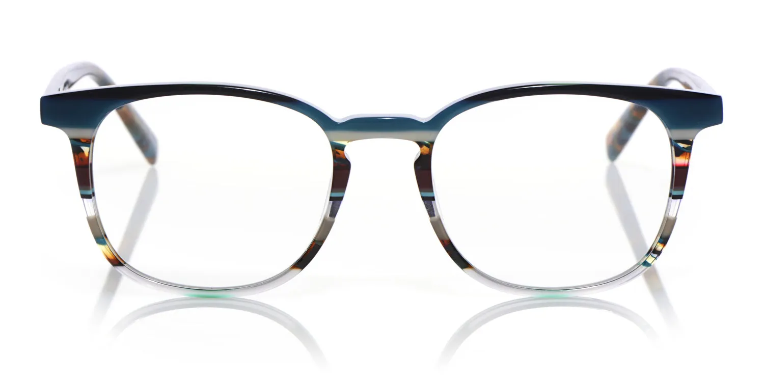 Boardroom Color 59 - Teal Multi-Stripe Front and Teal Tortoise Temples