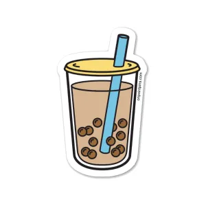 Boba Bubble Milk Tea Die Cut Vinyl Sticker