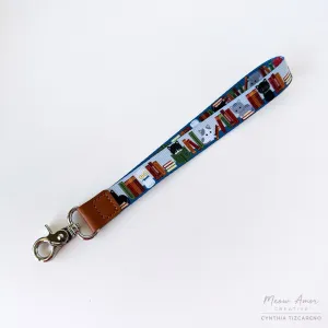 Book Cat Wristlet Lanyard