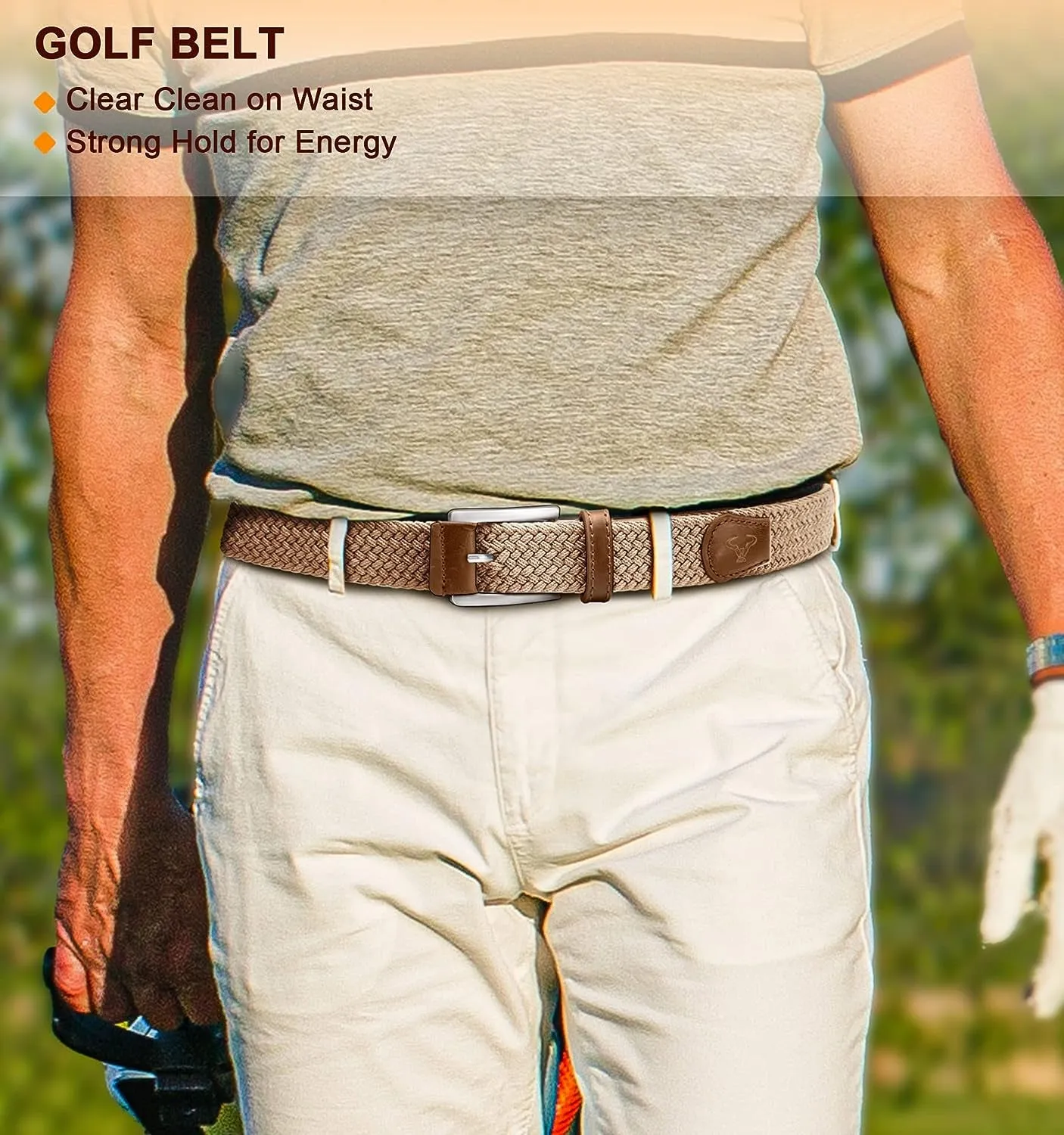 Braided Web Stretch Belt for Men 1 3/8"