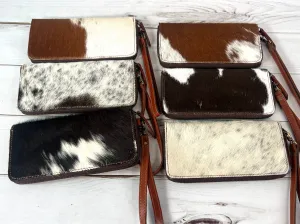 Brown Cowhide Leather Outer Wallet