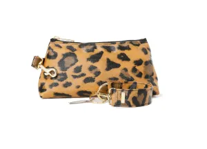 Brown Leopard Vegan Leather 2-PIECE WRISTLET SET