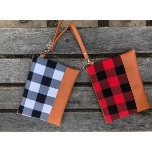 Buffalo Plaid wristlet clutch