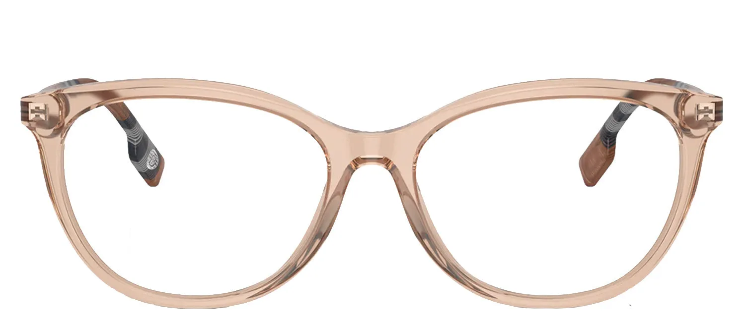 Burberry BE 2389 4088 Irregular Plastic Orange Eyeglasses with Logo Stamped Demo Lenses
