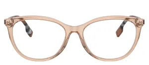 Burberry BE 2389 4088 Irregular Plastic Orange Eyeglasses with Logo Stamped Demo Lenses