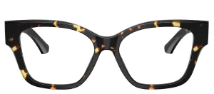 Burberry BE 2420 4106 Cat-Eye Plastic Havana Eyeglasses with Logo Stamped Demo Lenses