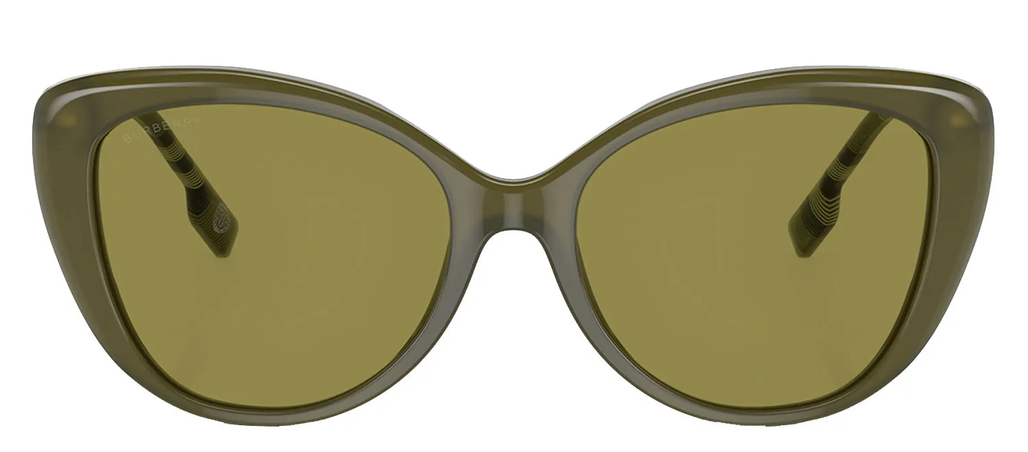 Burberry BE 4407 4090/2 Cat Eye Acetate Matte Green Sunglasses with Green Standard Lens