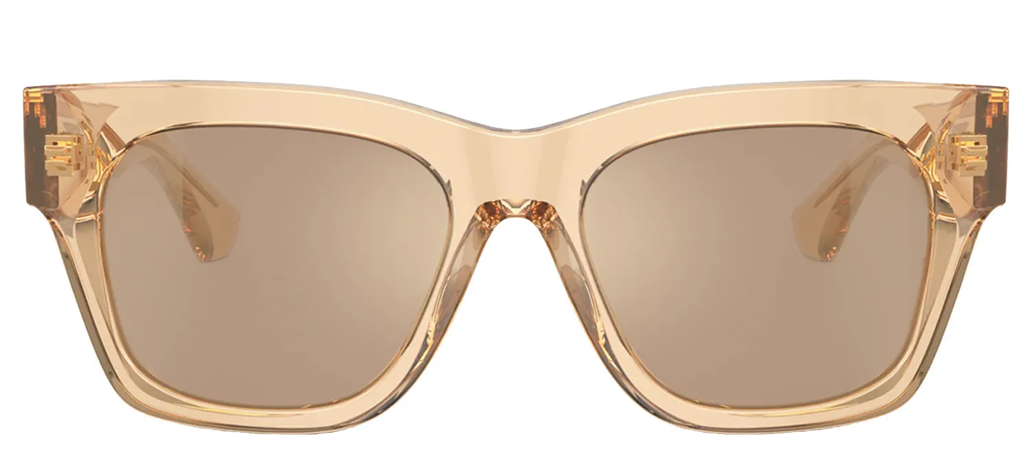 Burberry BE 4424 40625A Square Plastic Brown Sunglasses with Brown Mirror Lens