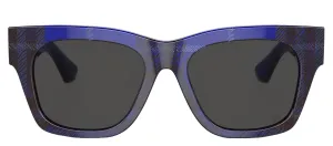 Burberry BE 4424 411487 Square Plastic Blue Sunglasses with Grey Lens