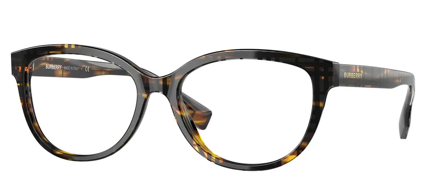 Burberry ESME BE 2357 3981 Square Plastic Brown Eyeglasses with Logo Stamped Demo Lenses