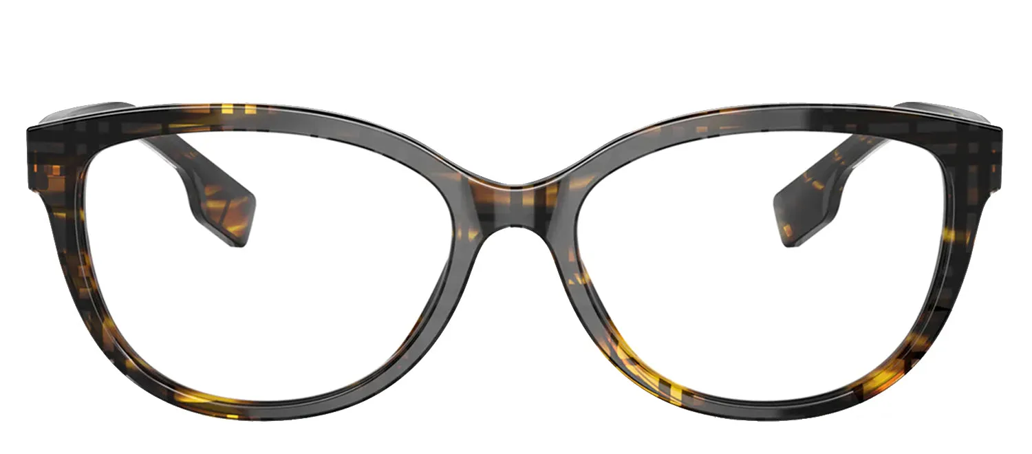 Burberry ESME BE 2357 3981 Square Plastic Brown Eyeglasses with Logo Stamped Demo Lenses