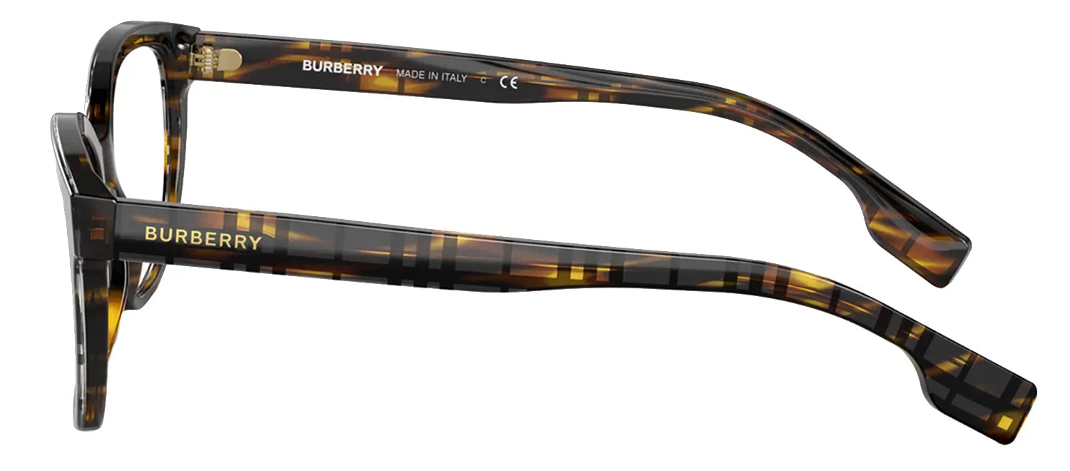 Burberry ESME BE 2357 3981 Square Plastic Brown Eyeglasses with Logo Stamped Demo Lenses
