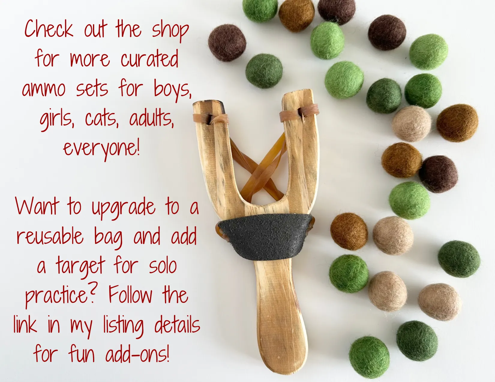 Camouflage Slingshot & Felt Ball Set