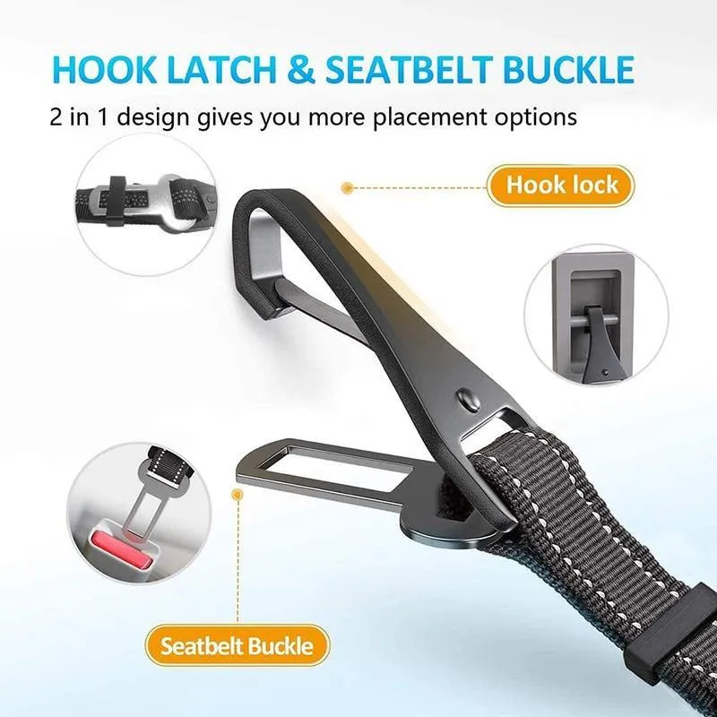 Car Safety Belt | 2 in 1 Elastic & Reflective Latch