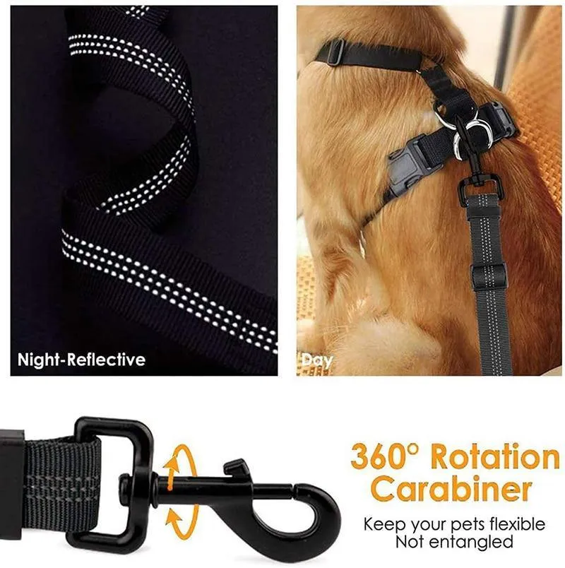 Car Safety Belt | 2 in 1 Elastic & Reflective Latch
