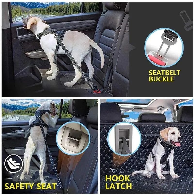 Car Safety Belt | 2 in 1 Elastic & Reflective Latch