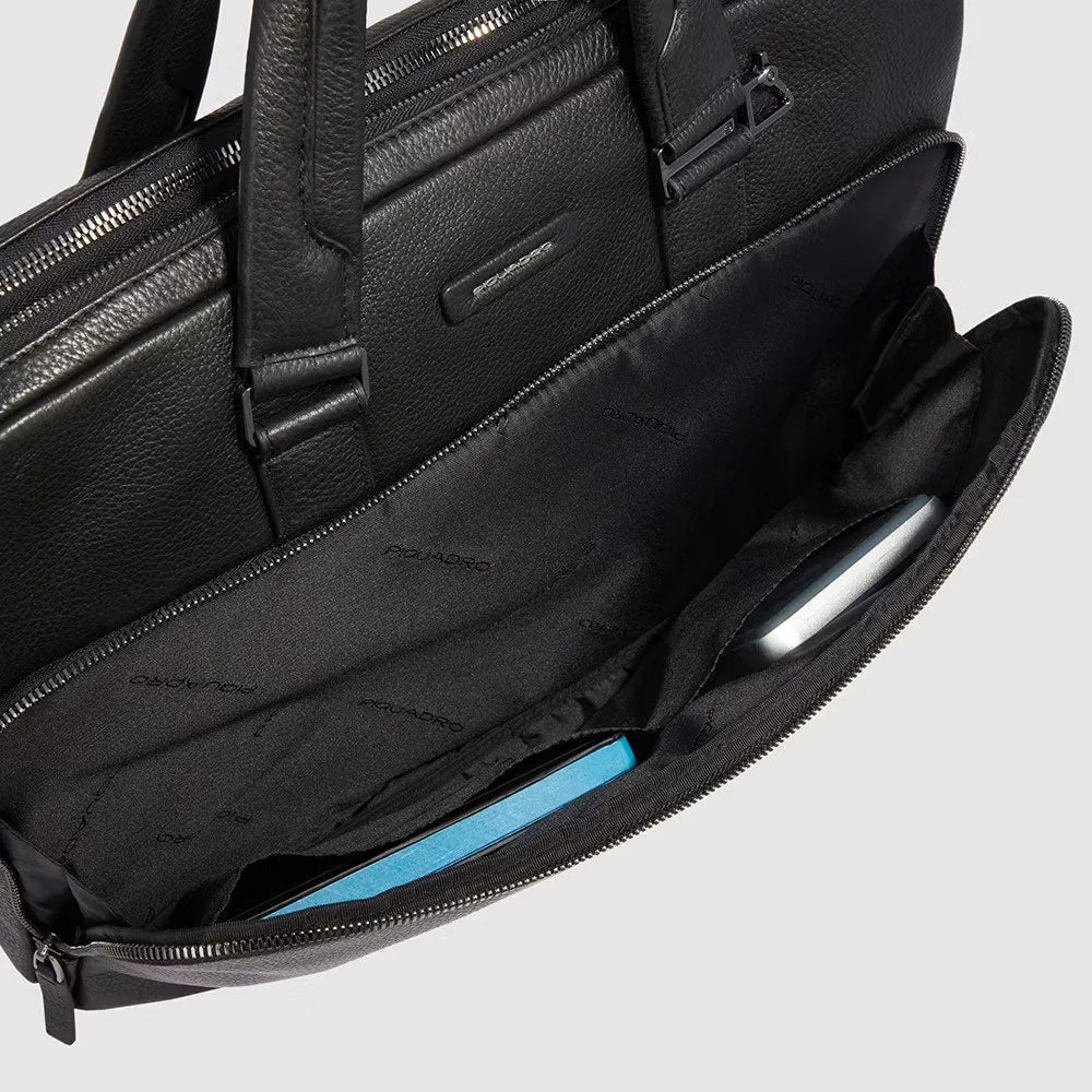 Cartella a 2 Manici Piquadro in Pelle Porta PC e Ipad®Pro Modus Special Nero