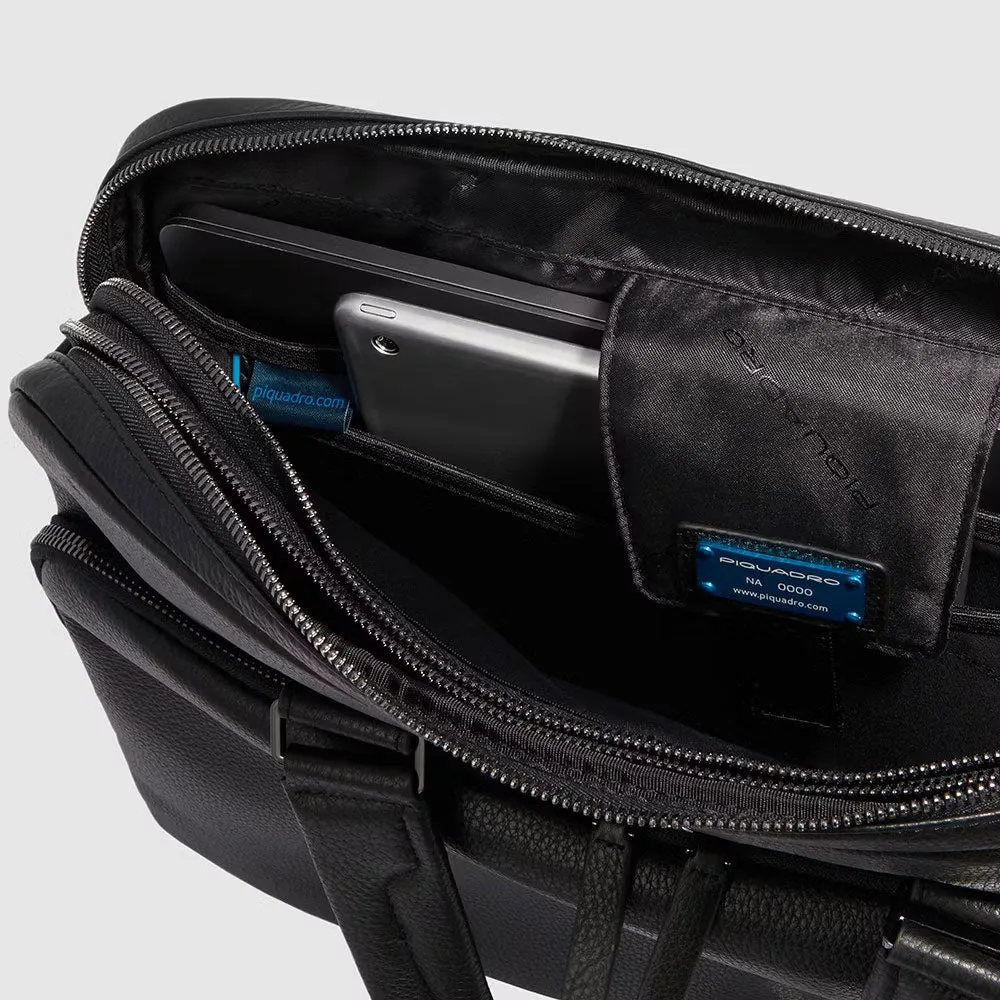 Cartella a 2 Manici Piquadro in Pelle Porta PC e Ipad®Pro Modus Special Nero
