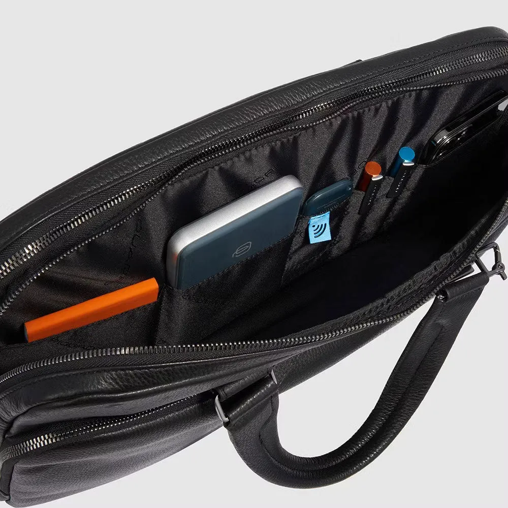 Cartella a 2 Manici Piquadro in Pelle Porta PC e Ipad®Pro Modus Special Nero
