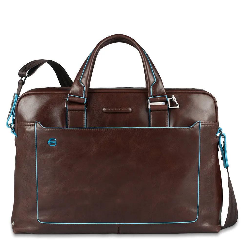 Cartella Piquadro in Pelle Porta PC 14'' e Porta iPad Pro Blue Square Mogano