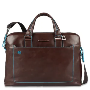 Cartella Piquadro in Pelle Porta PC 14'' e Porta iPad Pro Blue Square Mogano