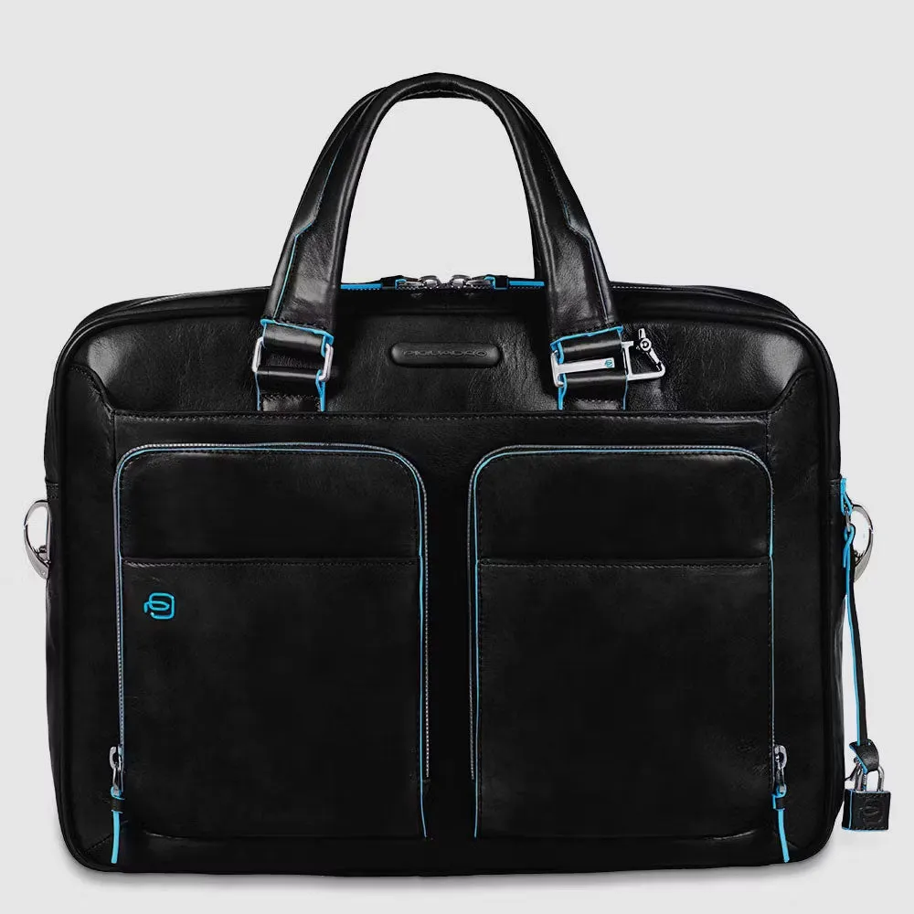 Cartella Sottile Piquadro Porta PC 14'' e Ipad®Pro 12,9'' Blue Square Nero