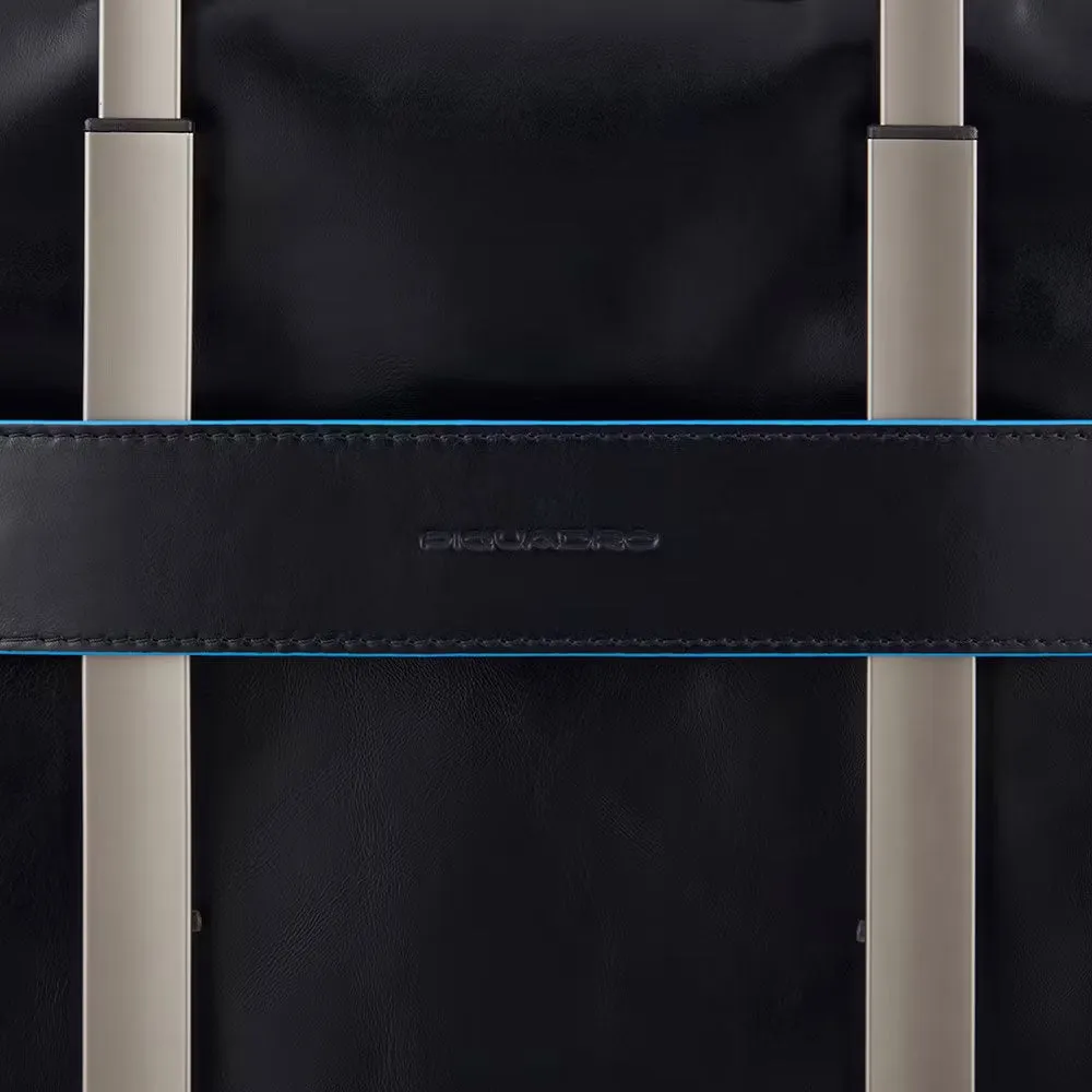Cartella Sottile Porta PC 14' e Ipad® in Pelle Blue Square Nero