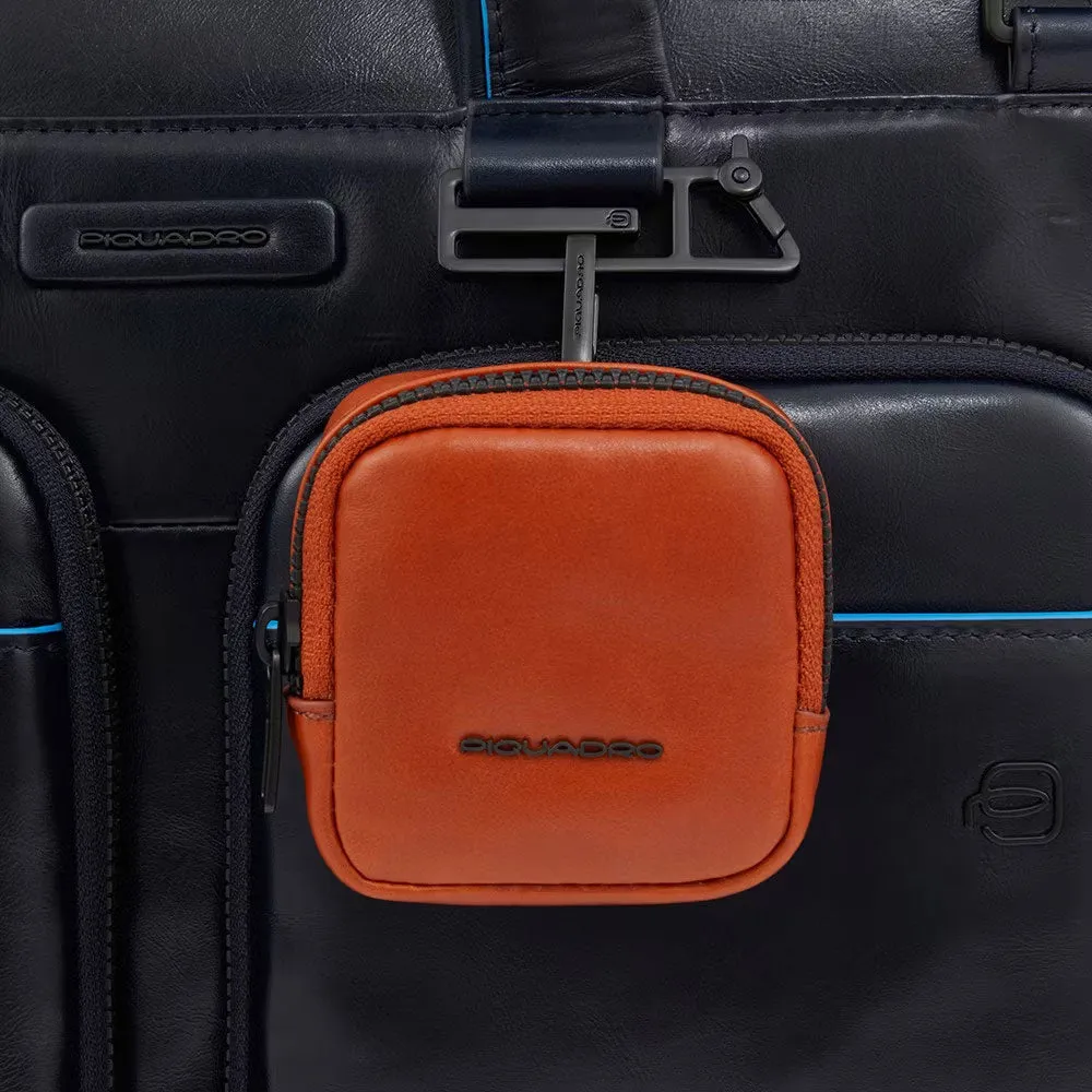 Cartella Sottile Porta PC 14' e Ipad® in Pelle Blue Square Nero