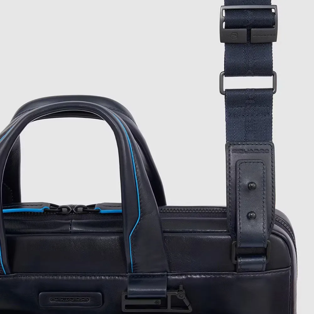 Cartella Sottile Porta PC 14' e Ipad® in Pelle Blue Square Nero