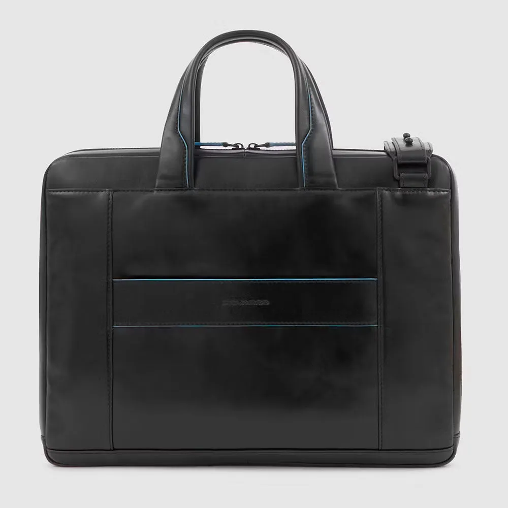 Cartella Sottile Porta PC 14' e Ipad® in Pelle Blue Square Nero